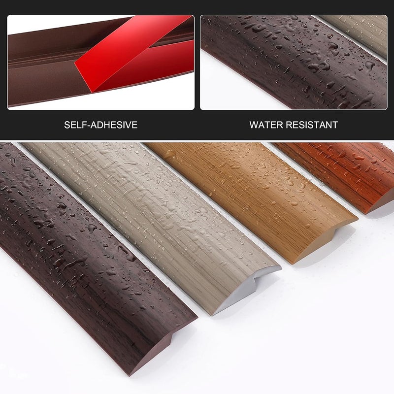 bnell Floor Transition Strip Self Adhesive-PVC Carpet & Floor Edging Trim Strip,Threshold Transitions Suitable for Threshold Height Less Than 7mm (9.84FT_Gray Wood Grain) - Image 4